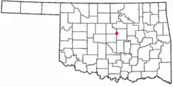 Location in Lincoln County and Oklahoma