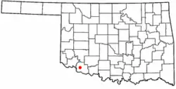Location of Frederick within Oklahoma