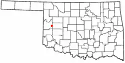 Location of Hammon, Oklahoma