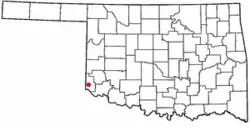 Location of Hollis, Oklahoma