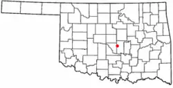 Location of Pink, Oklahoma