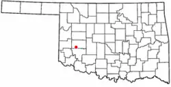 Location of Sentinel, Oklahoma
