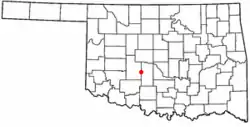 Location of Verden, Oklahoma