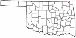 Location of Welch, Oklahoma