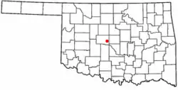 Location of Yukon, Oklahoma