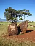 View from entrance stones to central stones
