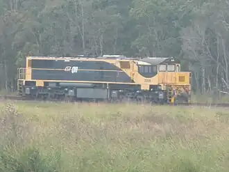 Locomotive on the North Coast railway line just south of Maryborough West railway station