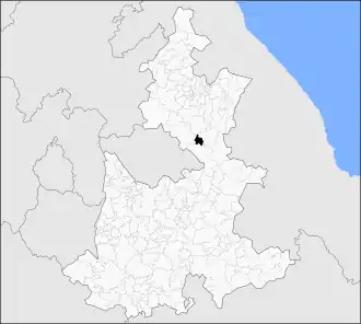 Location of the municipality in Puebla