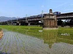Rail bridge crossing the Zhuoshui River in Linnei Township