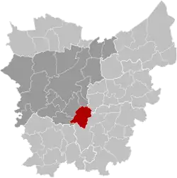 Location of Oosterzele in East Flanders