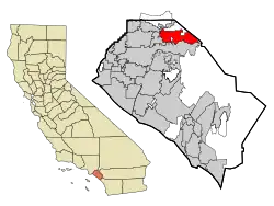 Location in California and Orange County