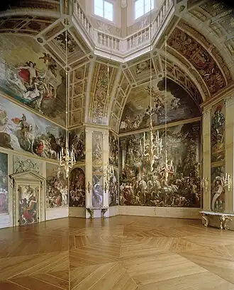 The baroque Oranjezaal in palace Huis ten Bosch in The Hague,, 1651.