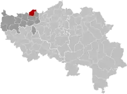 Location of Oreye in the province of Liège