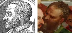 Facial features of Ortiz in his Glosses and The Wedding at Cana by Veronese