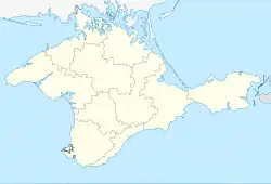 Location of the Autonomous Republic of Crimea (light yellow) in the Crimean Peninsula