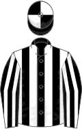BLACK and WHITE STRIPES, quartered cap