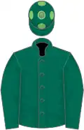 Dark green, light green spots on cap