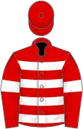 Red, white hoops and armlets