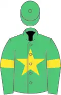 Emerald green, yellow star and armlets