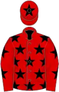 Red, black stars, red cap, black star