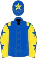 Royal blue,yellow epaulettes,yellow slvs,royal blue stars,blue cap,yellow star