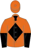 Orange, black diamond, halved sleeves