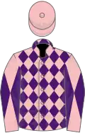 Pink and purple diamonds, diabolo on sleeves