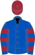 Royal Blue, Royal Blue and Maroon hooped sleeves, Maroon cap