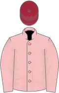 Pink, maroon cap