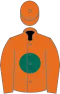 Orange, dark green disc