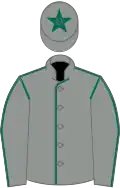 Grey, dark green seams and star on cap