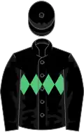 Black, emerald green triple diamond