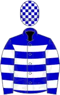 Blue and white hoops, checked cap