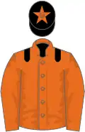 Orange, black epaulettes, black cap, orange star