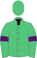 Emerald green, purple armlets