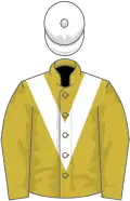 Old gold, white chevron, white cap