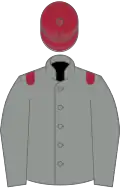 Grey, Maroon epaulets, Maroon cap