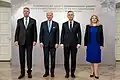 Čaputová with U.S. President Joe Biden, Romanian President Klaus Iohannis and Polish President Andrzej Duda at the Bucharest Nine summit in Warsaw, 2023