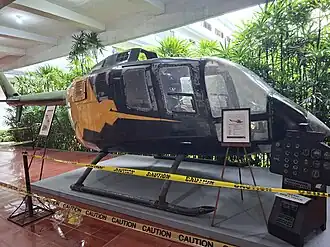 The Hummingbird RPX-100 ALPHA is displayed at the lobby of PATTS College of Aeronautics