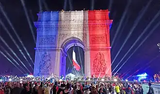 The Arc de Triomphe during the 2024 Summer Olympics in Paris