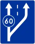 D-13 "beginning of slow lane"