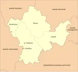 Location of Chojnice County