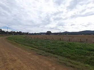 Houses and paddocks along Waters Road, 2015