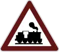 Level crossing without barriers ahead