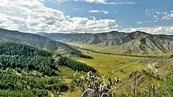 Panorama from the Chike-Taman pass in the north direction