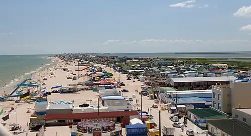 Photo of the rural settlement Kyrylivka's beachfront on Fedotova Spit