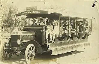 Passengers on the Park Avenue route bus, 1930