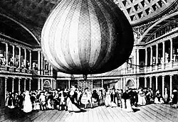 Exhibition of Lunardi's balloon at the Pantheon in Oxford Street