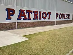 John Curtis Christian High School Gymnasium, Patriot Power sign