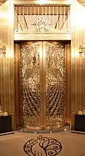 Peacock Door in the lobby